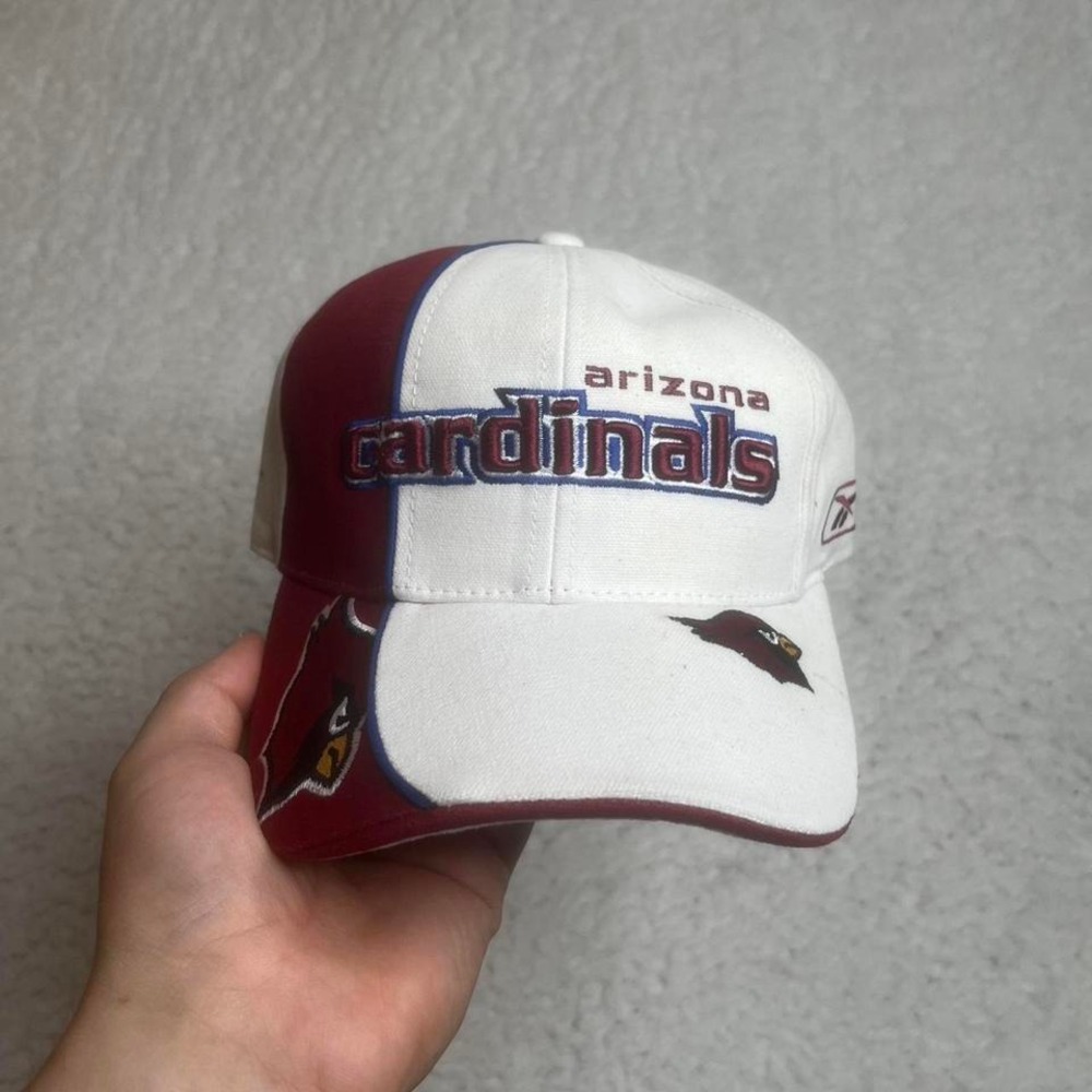 NWT Y2K Arizona cardinals men's red and white embroidered adjustable hat NFL‎